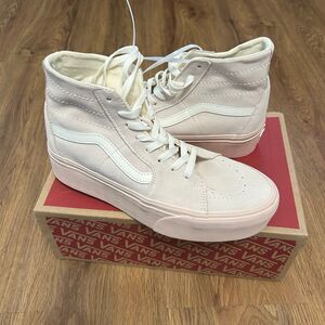 VANS Sk8-Hi Tapered Stackform pink suede platform lace up shoes sz 9 new